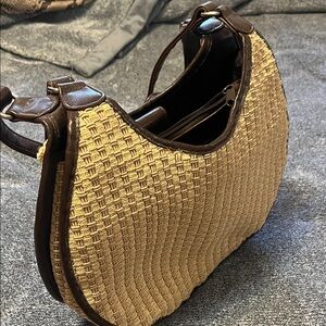 The Sak Tan and Brown Woven Shoulder Bag